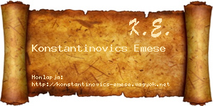 Konstantinovics Emese névjegykártya